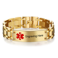 Men's Link Band Medical ID Bracelet