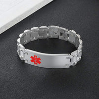 Men's Link Band Medical ID Bracelet