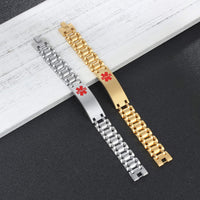 Men's Link Band Medical ID Bracelet