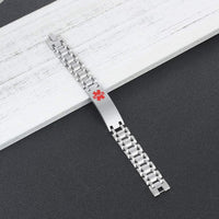 Men's Link Band Medical ID Bracelet