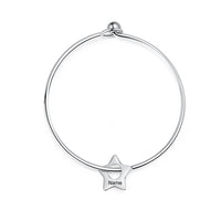 Engraved Star Charm Family Bangle