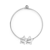 Engraved Star Charm Family Bangle