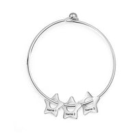 Engraved Star Charm Family Bangle