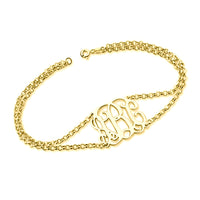 Cut Out Monogram Double Chain Bracelet