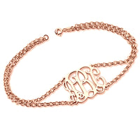 Cut Out Monogram Double Chain Bracelet