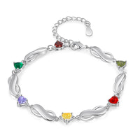 Infinity Link Birthstone Name Bracelet