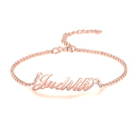 Script Name Bracelet with Heart Accent