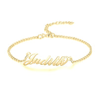 Script Name Bracelet with Heart Accent