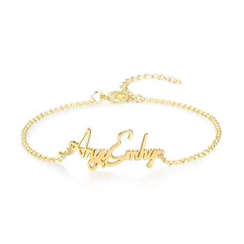 Double Script Name Anklet