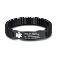 Men's Engraved Medical ID Link Bracelet