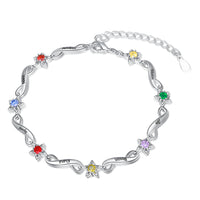 Twisted Link Family Birthstone Bracelet