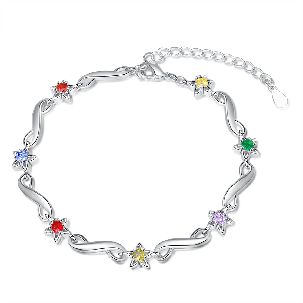 Twisted Link Family Birthstone Bracelet