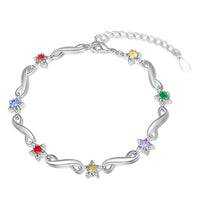 Twisted Link Family Birthstone Bracelet