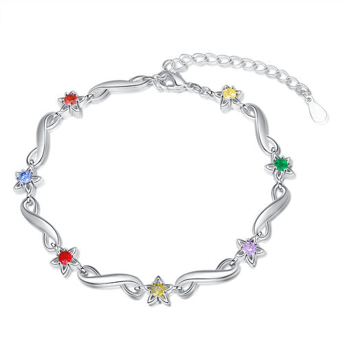 Twisted Link Family Birthstone Bracelet