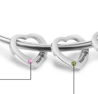 Engraved Name Birthstone Heart Charm