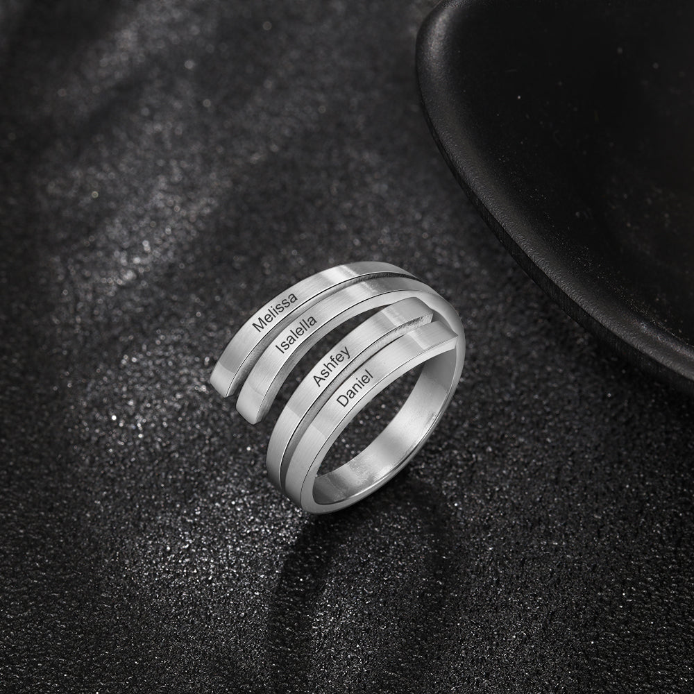 Engraved Name Wrap Ring