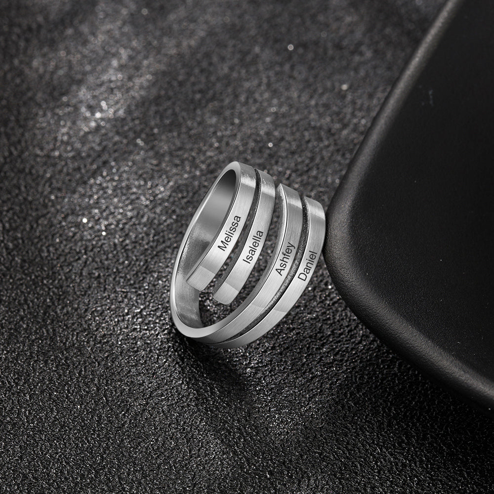 Engraved Name Wrap Ring