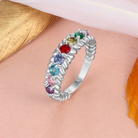 Multi Birthstone Braided Band Ring