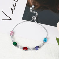 Oval Birthstone Slider Bracelet