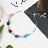 Oval Birthstone Slider Bracelet
