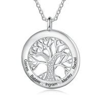 Engraved Family Tree Name Necklace