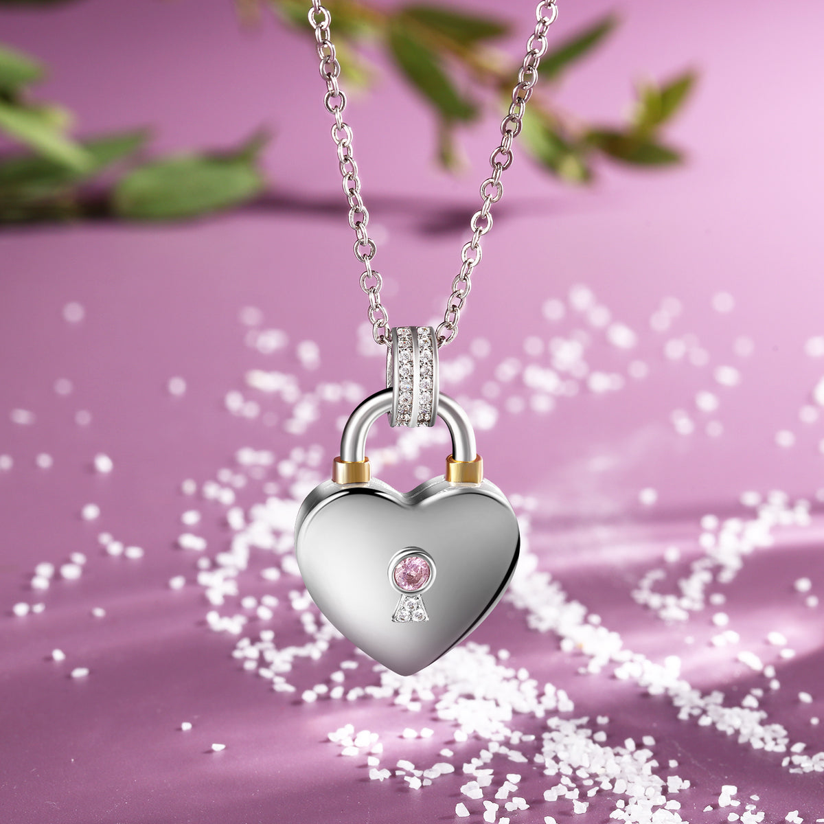 Heart Padlock Photo Locket Necklace