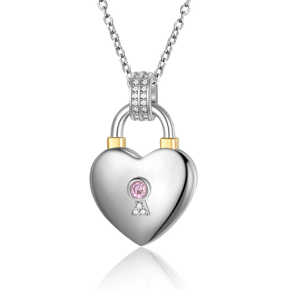 Heart Padlock Photo Locket Necklace