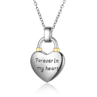 Heart Padlock Photo Locket Necklace