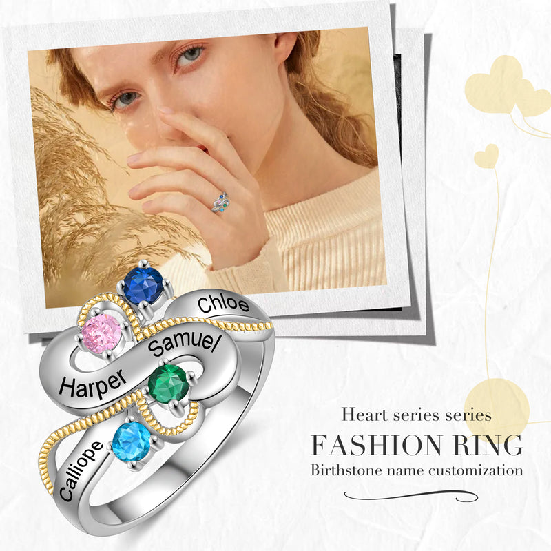 Personalized Rhodium Plated Infinity Ring
