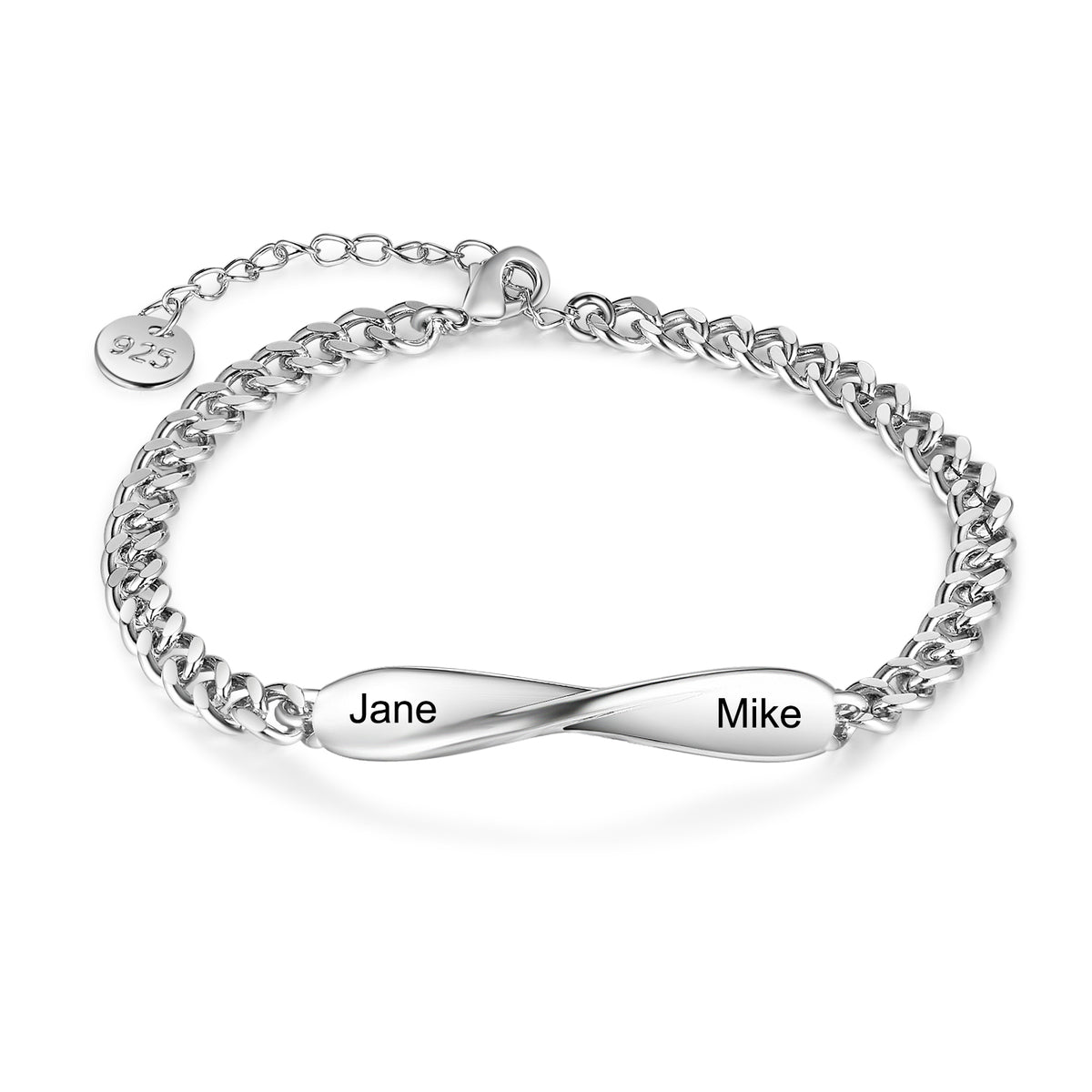 Engraved Infinity Couple Bracelet Set