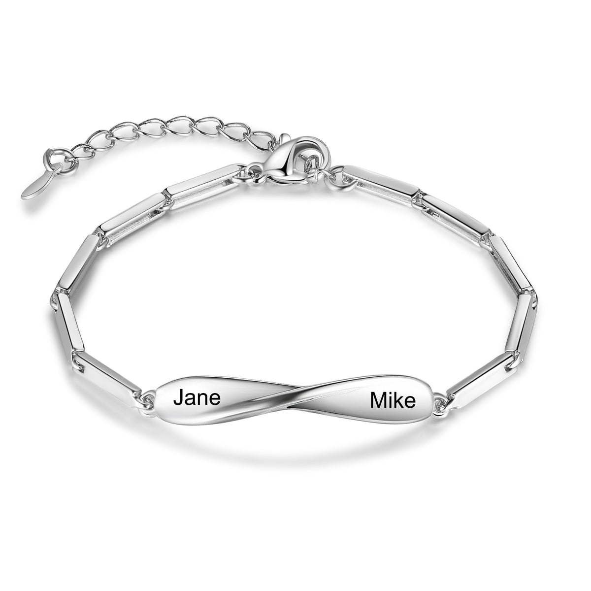 Engraved Infinity Couple Bracelet Set