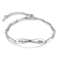 Engraved Infinity Couple Bracelet Set