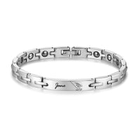Engraved Name Link Couple Bracelet Set