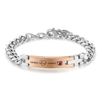 Engraved Name Plate Couple Bracelet Set