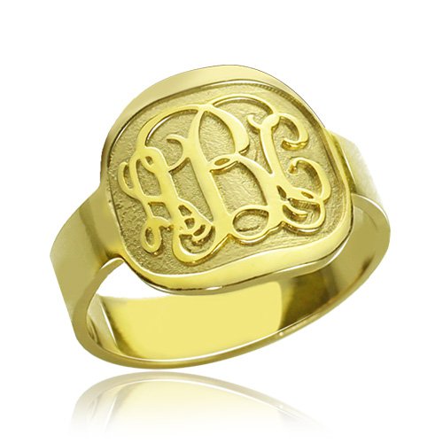 Sterling Silver Monogram Signet Ring