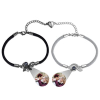 Magnetic Heart Photo Projection Couple Bracelets