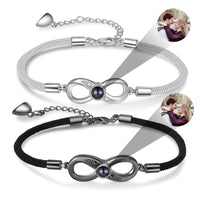 Infinity Photo Projection Couple Bracelet