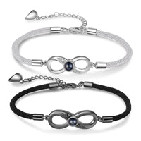 Infinity Photo Projection Couple Bracelet