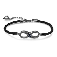 Infinity Photo Projection Couple Bracelet