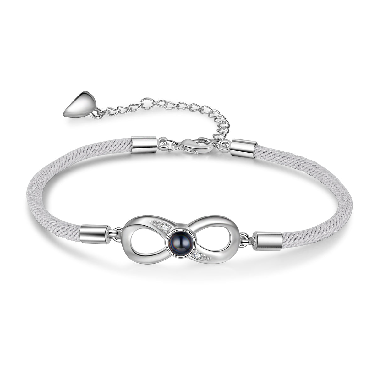 Infinity Photo Projection Couple Bracelet