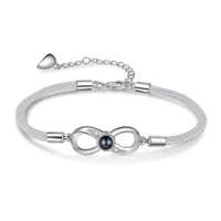 Infinity Photo Projection Couple Bracelet