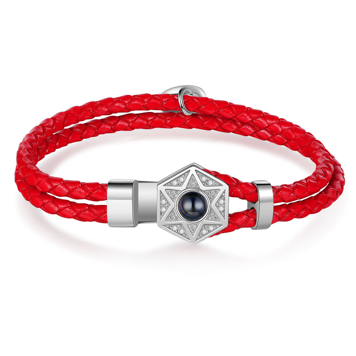 Hexagon Star Photo Projection Couple Bracelets