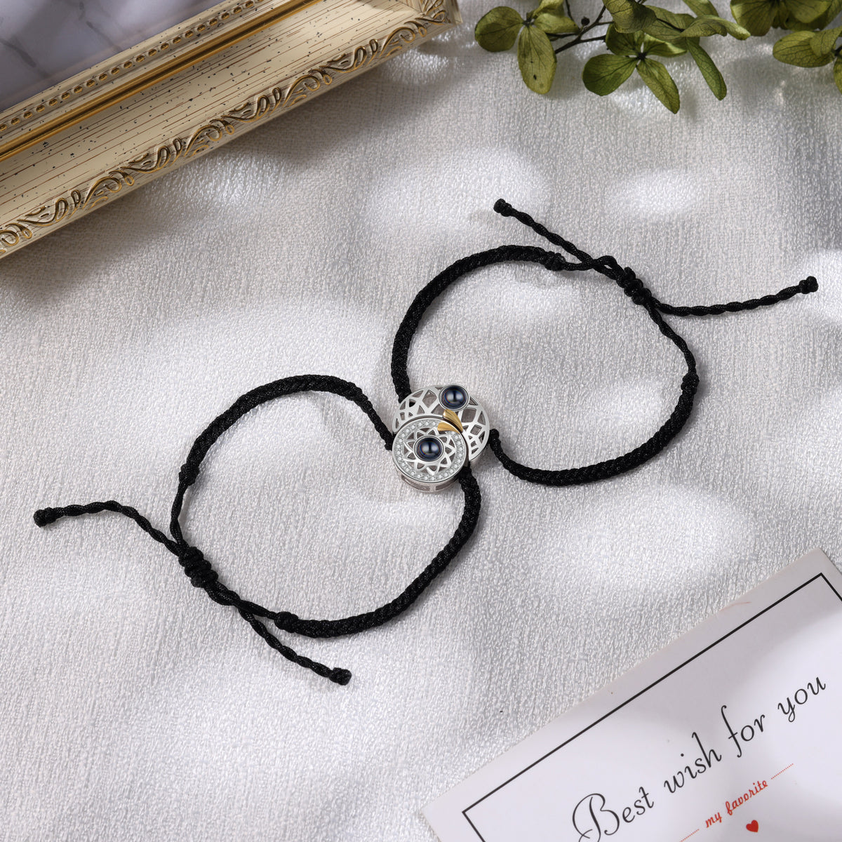 Magnetic Charm Photo Projection Couple Bracelets