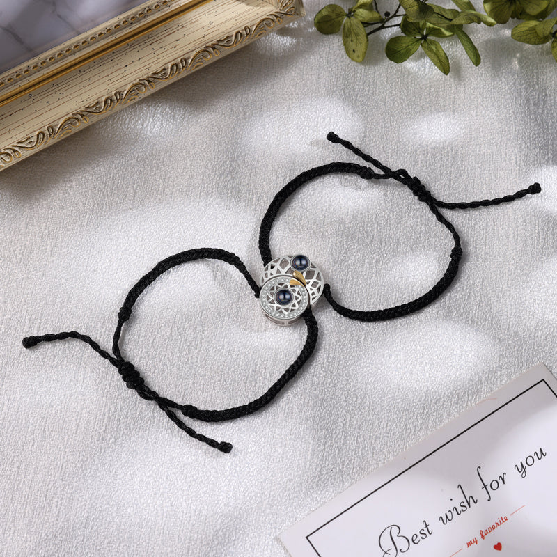 Magnetic Charm Photo Projection Couple Bracelets