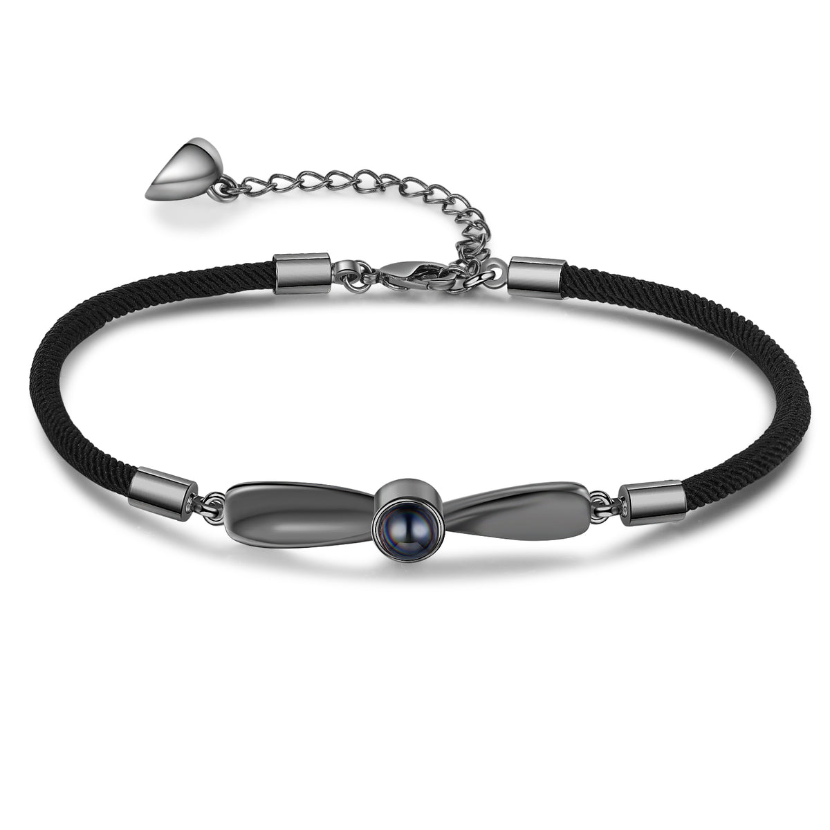 Rose Gold and Black Photo Projection Couple Bracelets