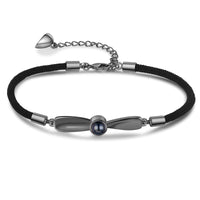 Rose Gold and Black Photo Projection Couple Bracelets