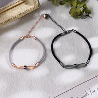 Rose Gold and Black Photo Projection Couple Bracelets