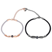 Rose Gold and Black Photo Projection Couple Bracelets