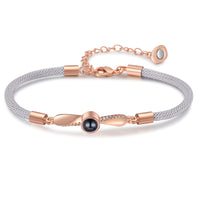Rose Gold and Black Photo Projection Couple Bracelets