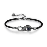 Infinity Photo Projection Couple Bracelet Set